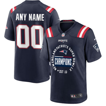 New England Patriots Super Bowl LX Champions Personalized Game Player Jersey - Navy