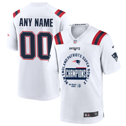 New England Patriots Super Bowl LX Champions Personalized Game Player Jersey - White
