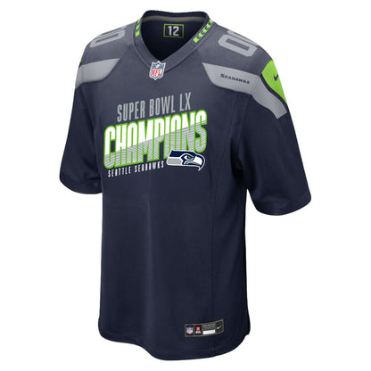 Seattle Seahawks Super Bowl LX Champions For Fan Edition Custom Team Game Jersey - College Navy