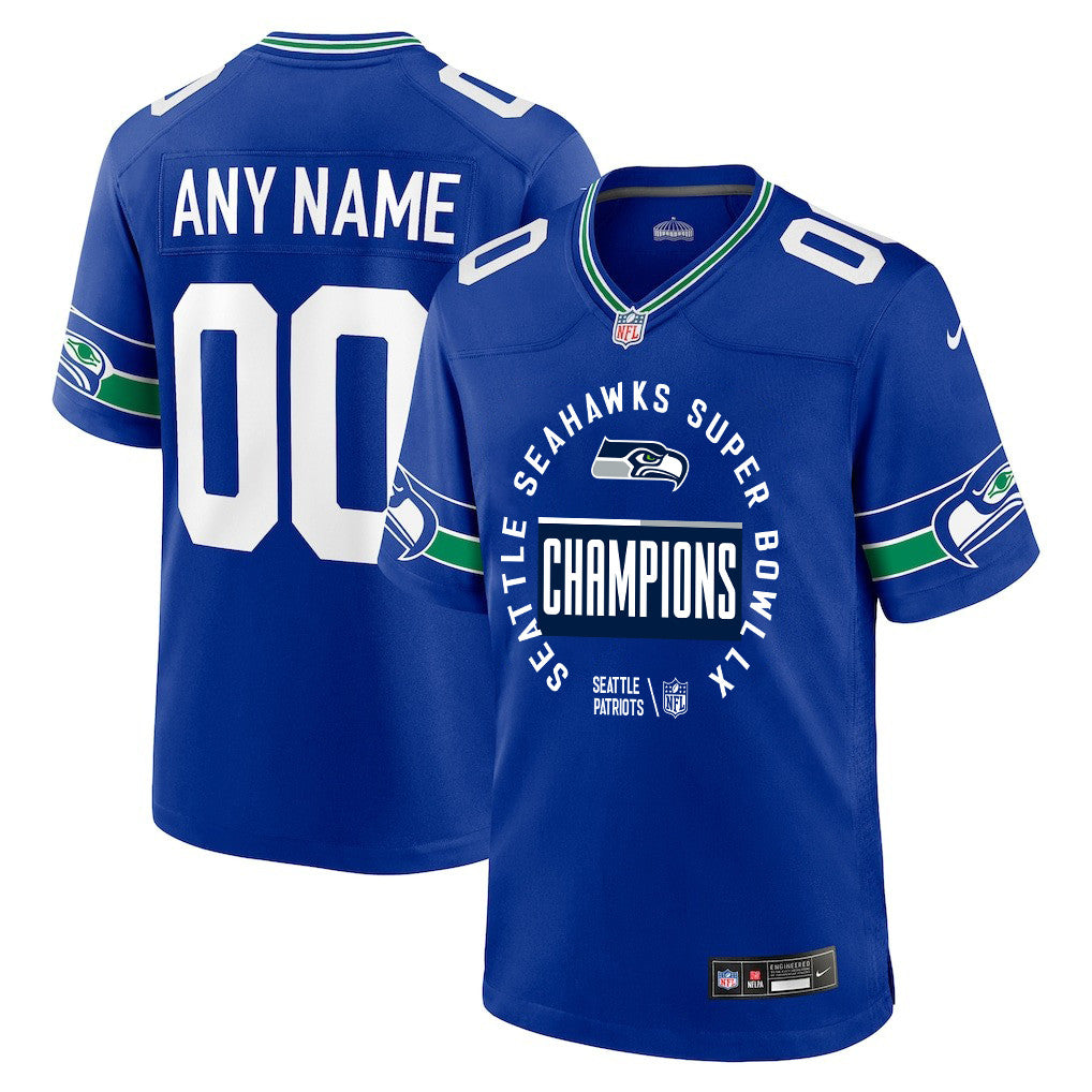 Seattle Seahawks Super Bowl LX Champions Personalized Alternate Game Jersey - Royal