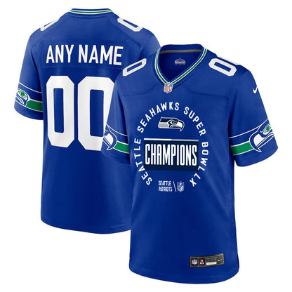 Seattle Seahawks Super Bowl LX Champions Personalized Alternate Game Jersey - Royal