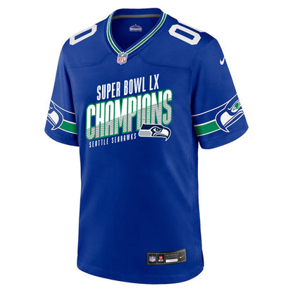 Seattle Seahawks Super Bowl LX Champions For Fan Edition Custom Alternate Game Jersey - Royal