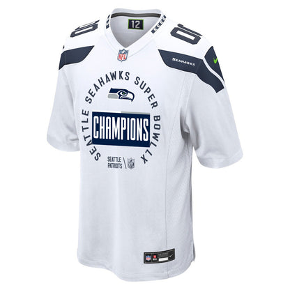 Seattle Seahawks Super Bowl LX Champions Personalized Game Jersey - White