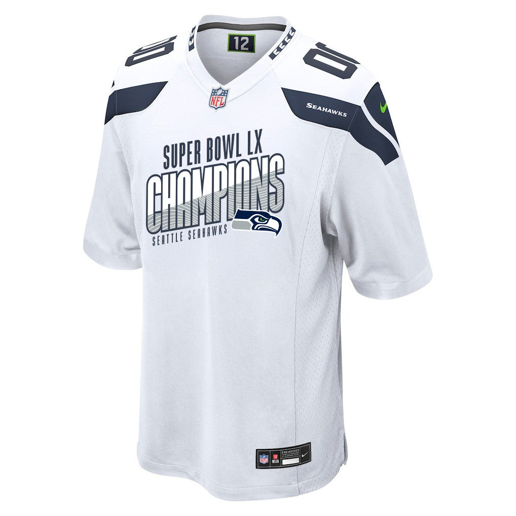 Seattle Seahawks Super Bowl LX Champions For Fan Edition Custom Game Jersey - White
