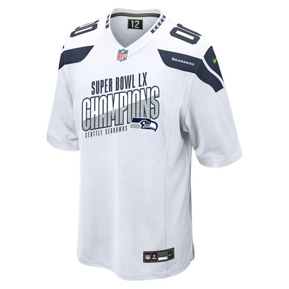 Seattle Seahawks Super Bowl LX Champions For Fan Edition Custom Game Jersey - White