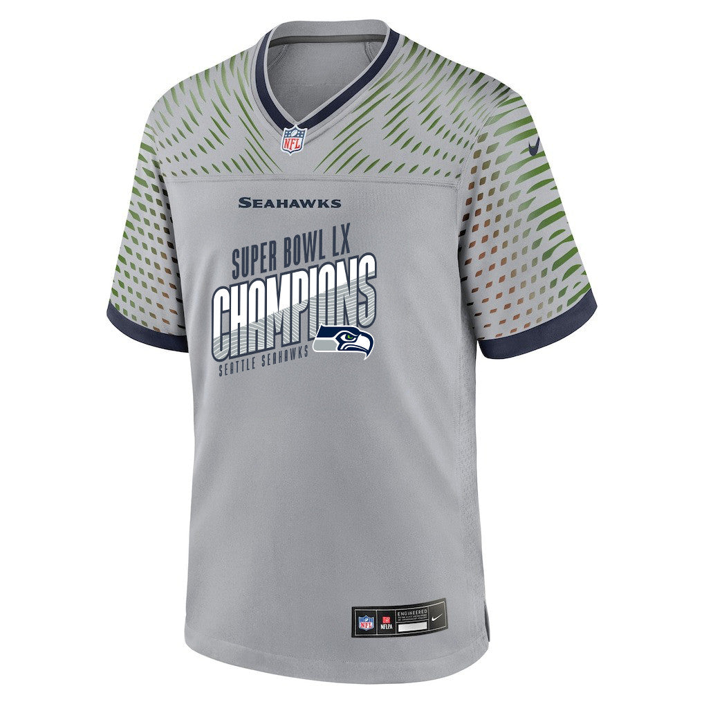 Seattle Seahawks Super Bowl LX Champions For Fan Edition Custom Rivalries Collection Game Jersey - Gray