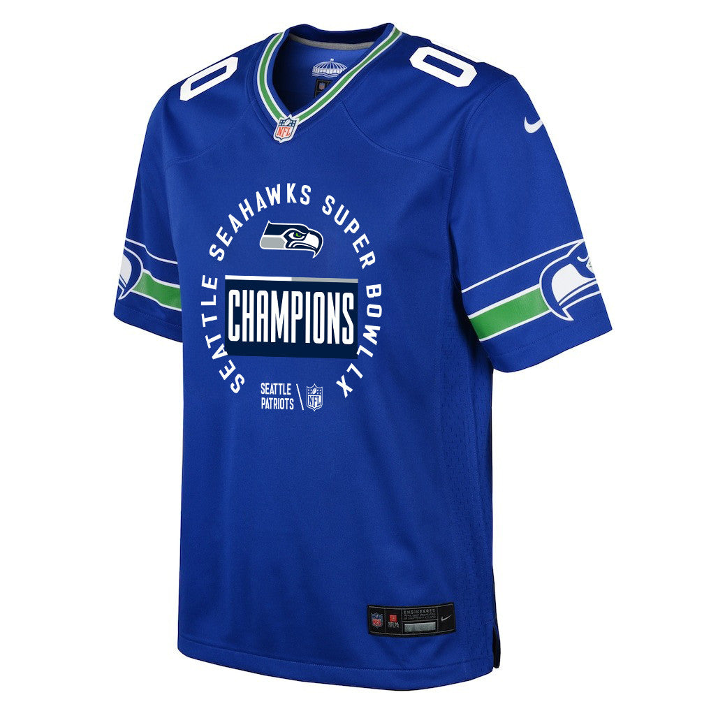 Seattle Seahawks Super Bowl LX Champions Personalized Alternate Game YOUTH Jersey - Royal