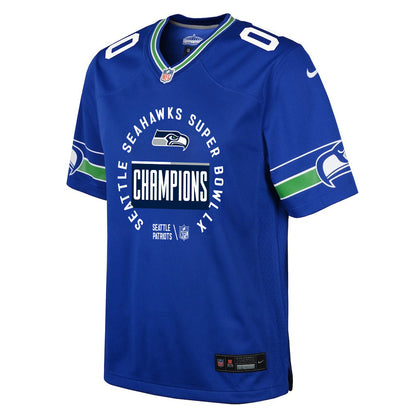 Seattle Seahawks Super Bowl LX Champions Personalized Alternate Game YOUTH Jersey - Royal