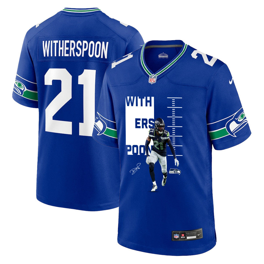 Devon Witherspoon 21 Seattle Seahawks Super Bowl LX Power & Precision Jersey – Royal Blue