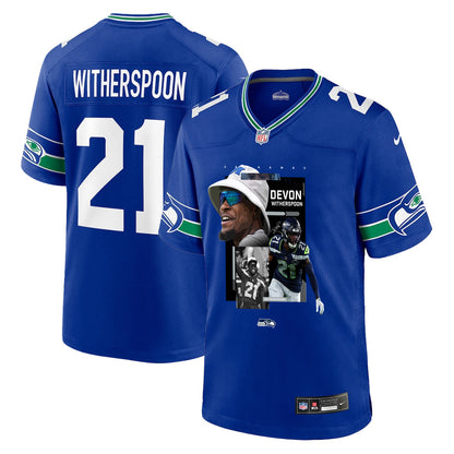 Devon Witherspoon 21 Seattle Seahawks Super Bowl LX Backfield Beast Jersey – Royal Blue