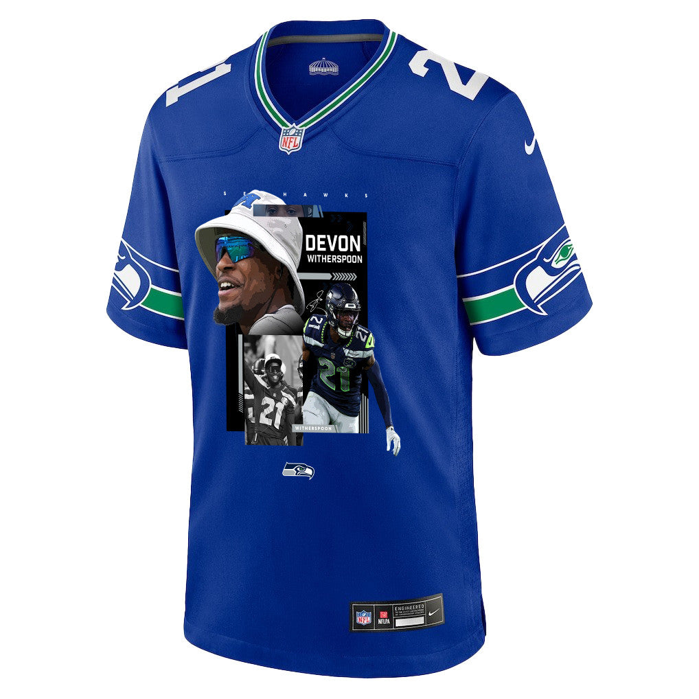 Devon Witherspoon 21 Seattle Seahawks Super Bowl LX Backfield Beast Jersey – Royal Blue