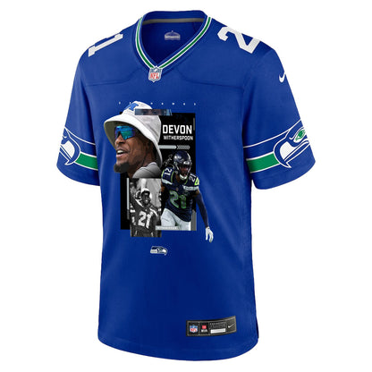 Devon Witherspoon 21 Seattle Seahawks Super Bowl LX Backfield Beast Jersey – Royal Blue