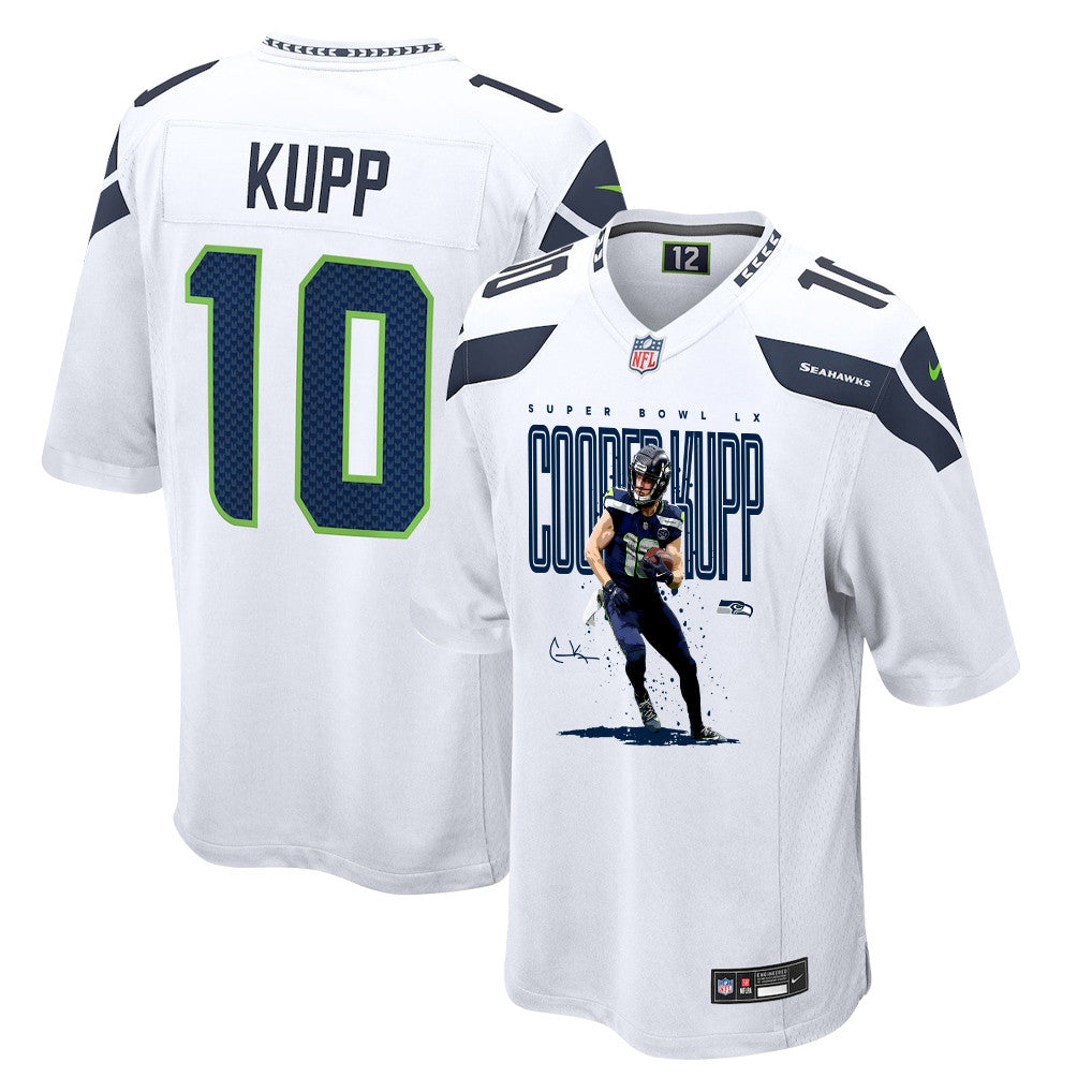 Cooper Kupp 10 Seattle Seahawks Super Bowl LX Rising Star Jersey – White