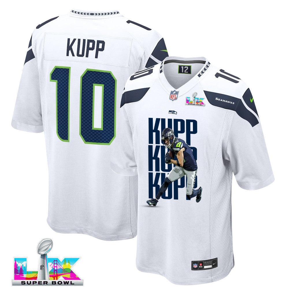Cooper Kupp 10 Seattle Seahawks Super Bowl LX Dynamic Ground Game Jersey – White