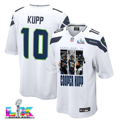 Cooper Kupp 10 Seattle Seahawks Super Bowl LX Electric Run Threat Jersey – White