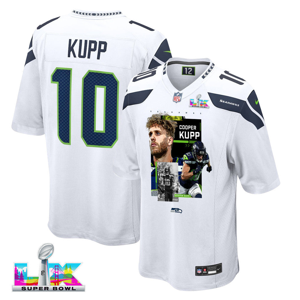 Cooper Kupp 10 Seattle Seahawks Super Bowl LX Power & Precision Jersey – White