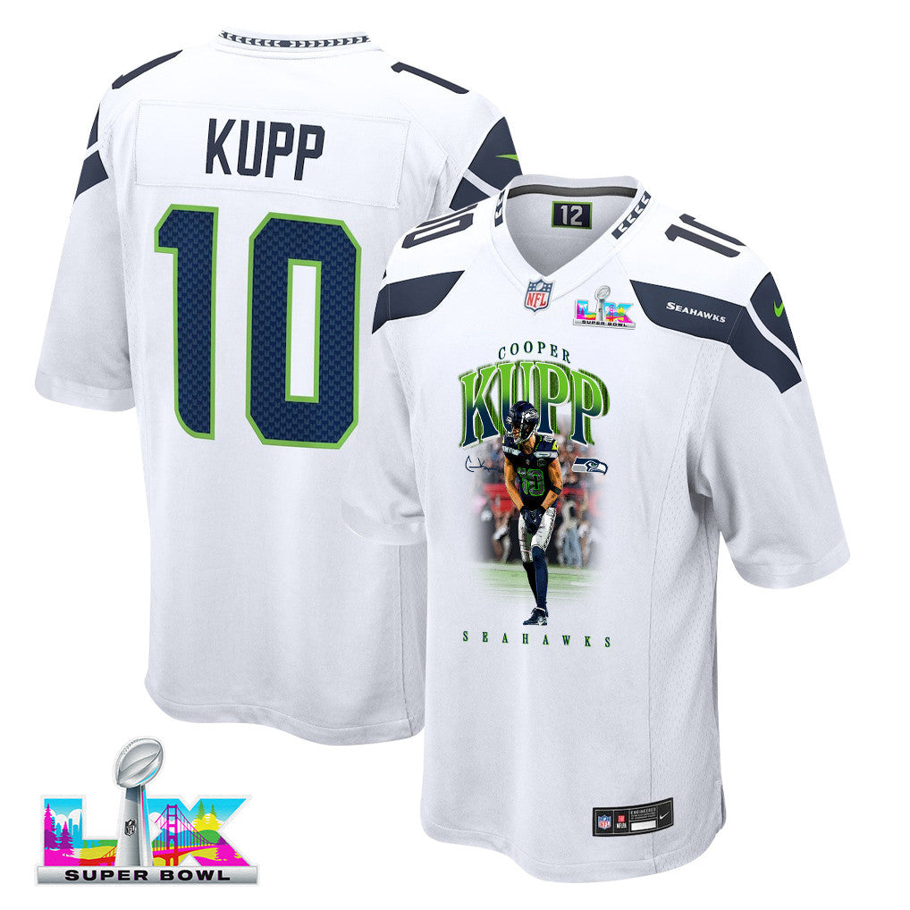 Cooper Kupp 10 Seattle Seahawks Super Bowl LX Backfield Beast Jersey – White