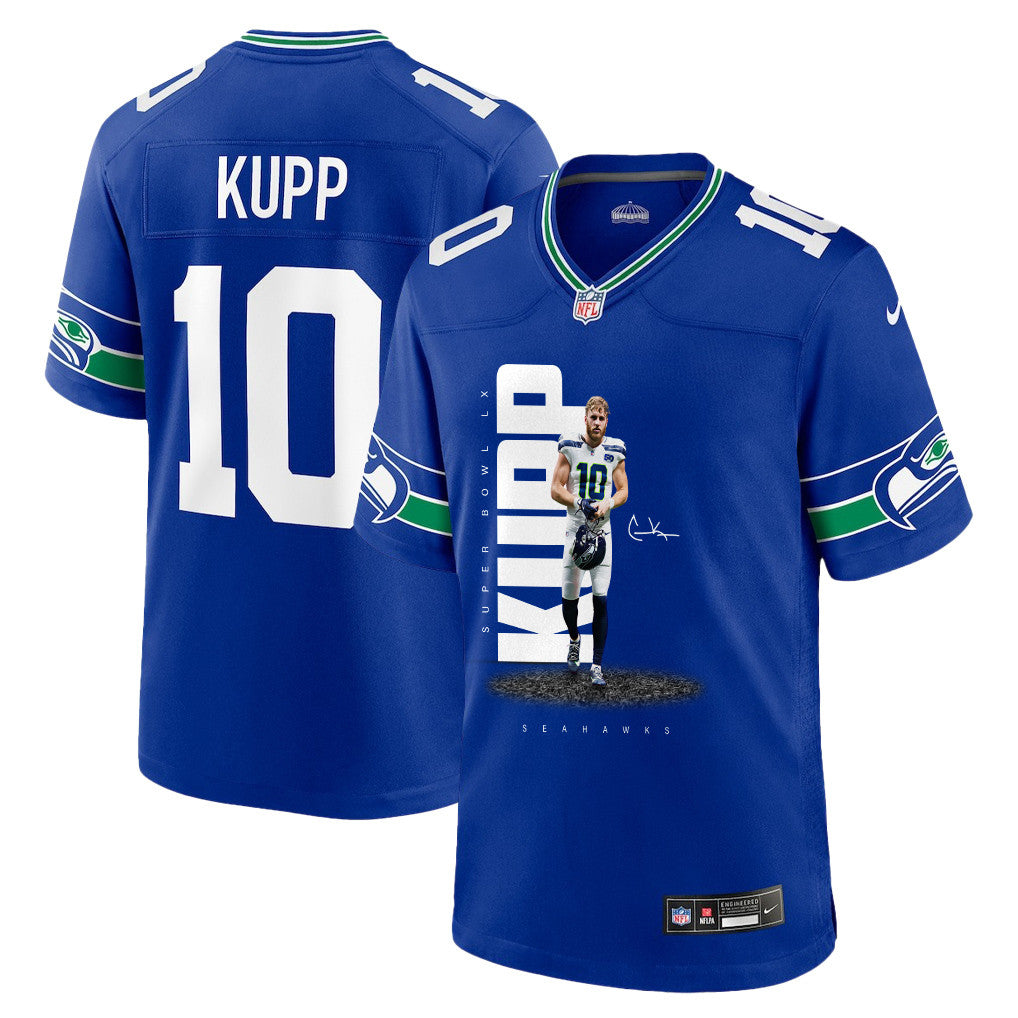 Cooper Kupp 10 Seattle Seahawks Super Bowl LX Explosive Playmaker Jersey – Royal Blue