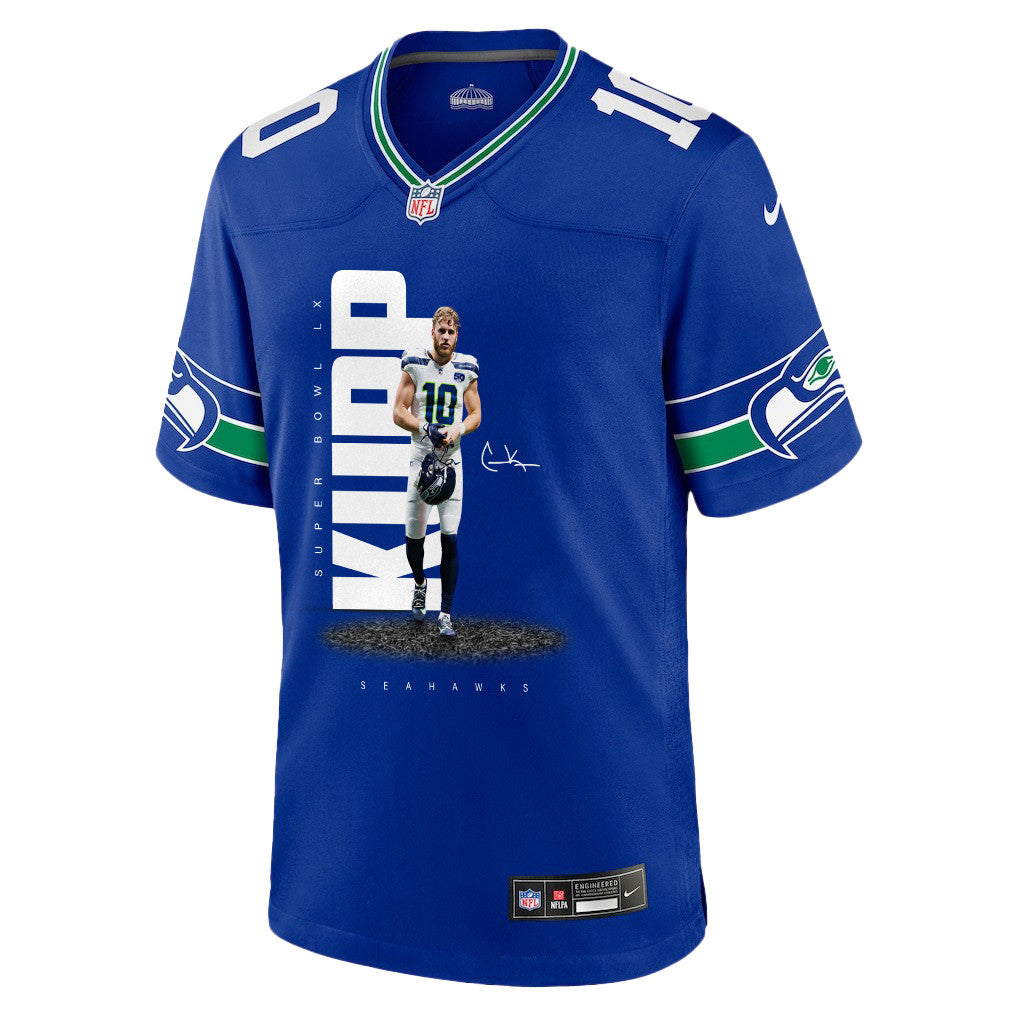 Cooper Kupp 10 Seattle Seahawks Super Bowl LX Explosive Playmaker Jersey – Royal Blue