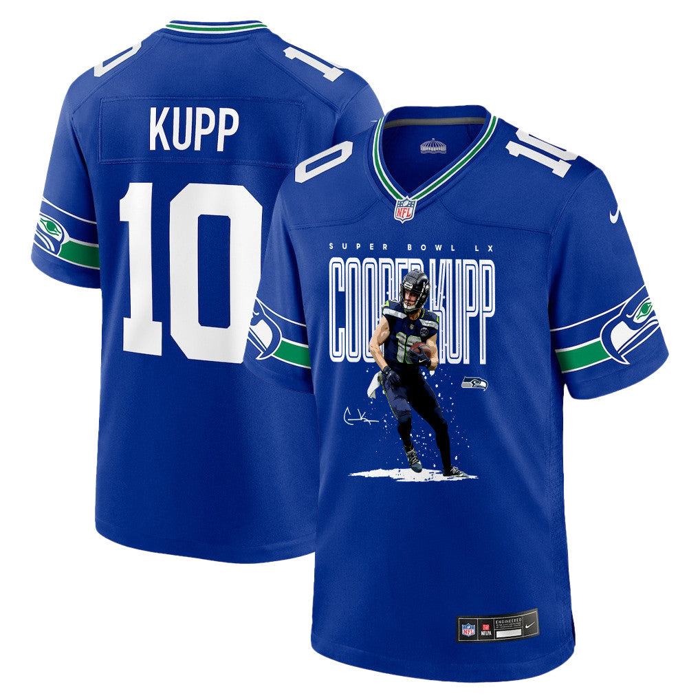 Cooper Kupp 10 Seattle Seahawks Super Bowl LX Rising Star Jersey – Royal Blue