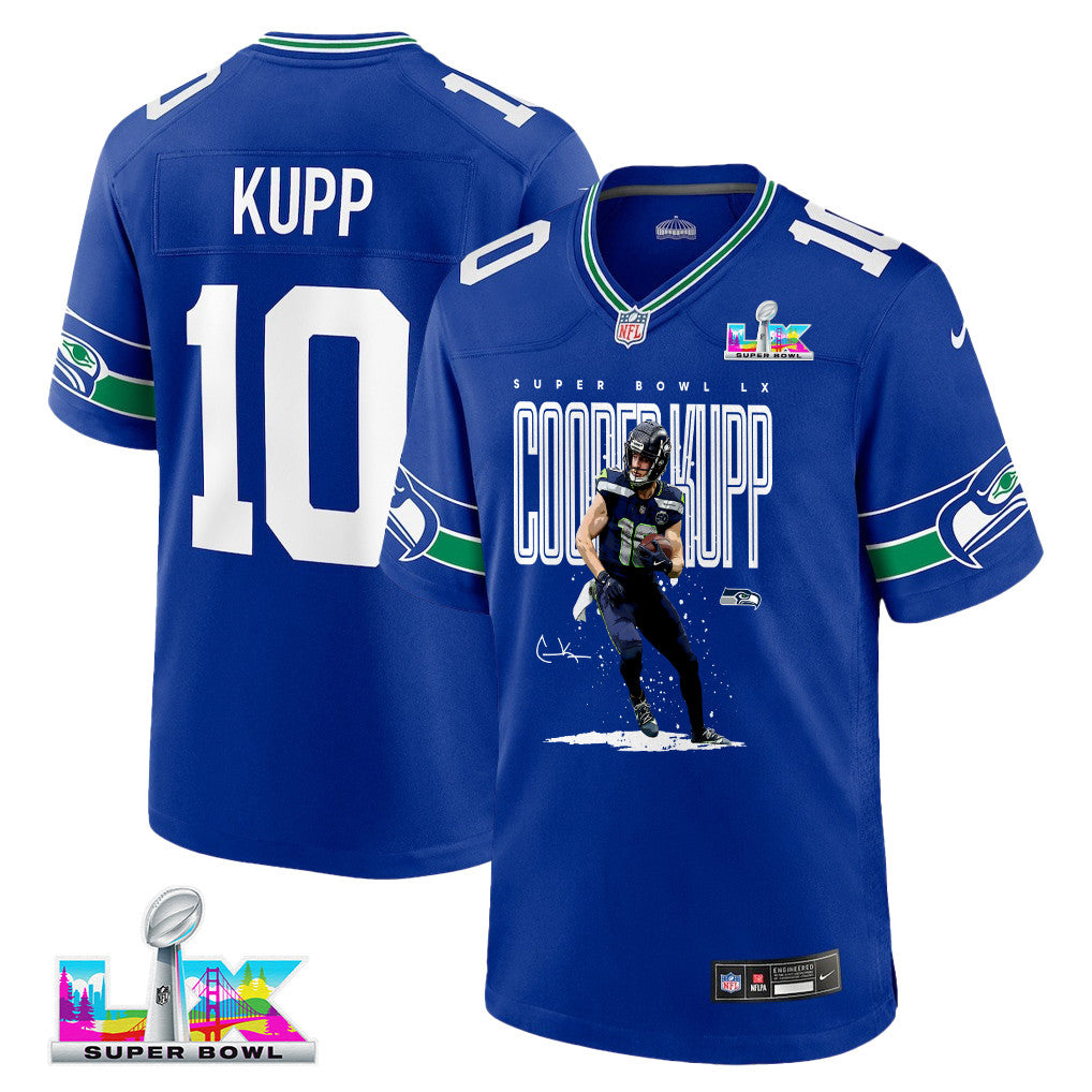 Cooper Kupp 10 Seattle Seahawks Super Bowl LX Rising Star Jersey – Royal Blue