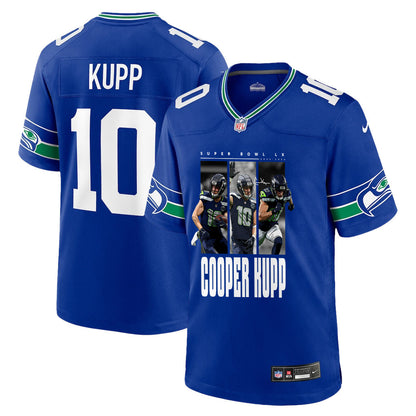 Cooper Kupp 10 Seattle Seahawks Super Bowl LX Electric Run Threat Jersey – Royal Blue