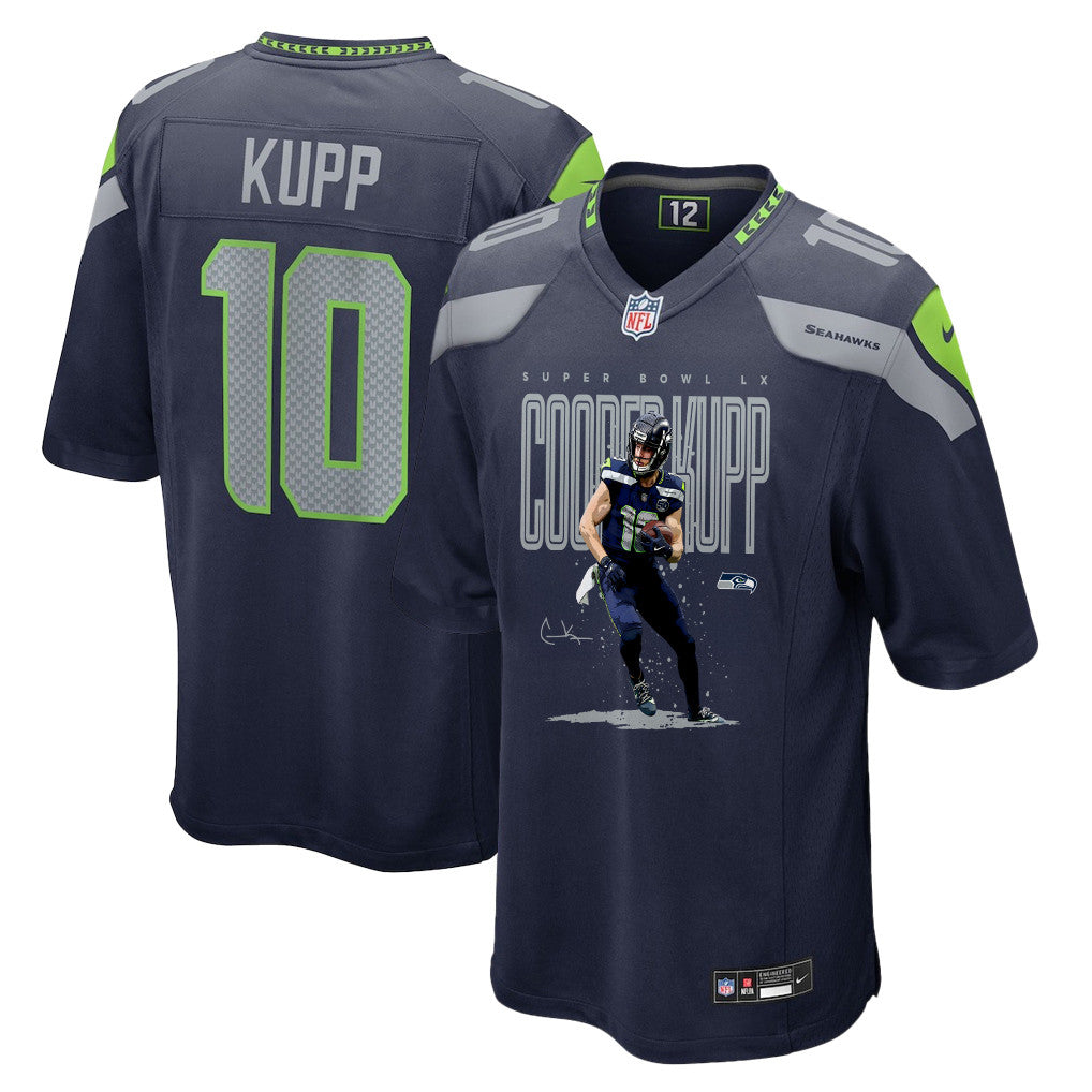 Cooper Kupp 10 Seattle Seahawks Super Bowl LX Rising Star Jersey – Navy