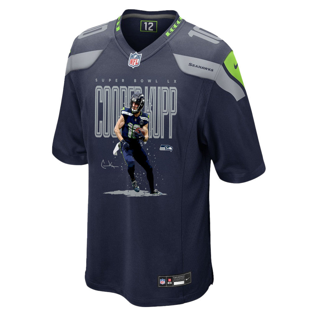 Cooper Kupp 10 Seattle Seahawks Super Bowl LX Rising Star Jersey – Navy