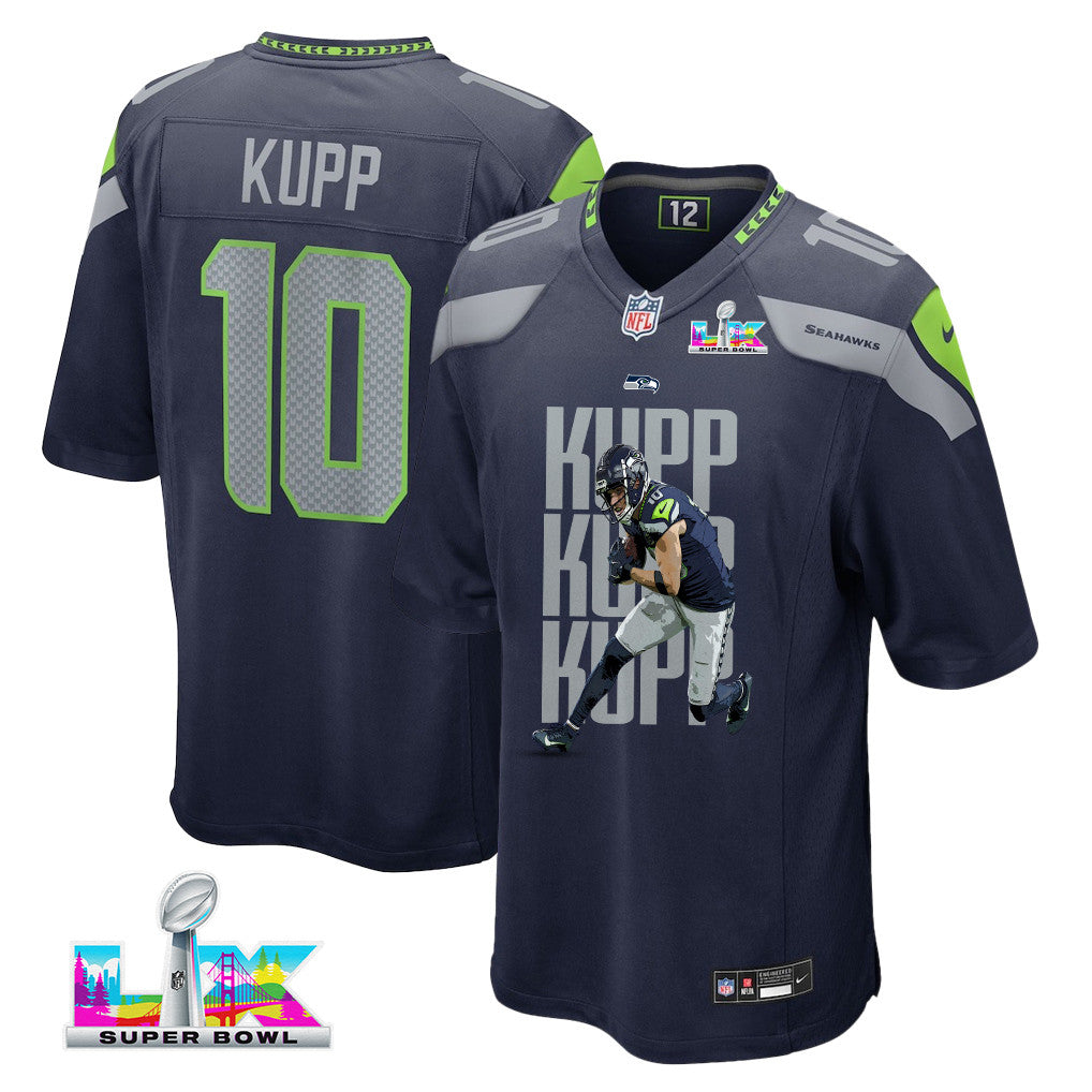 Cooper Kupp 10 Seattle Seahawks Super Bowl LX Dynamic Ground Game Jersey – Navy