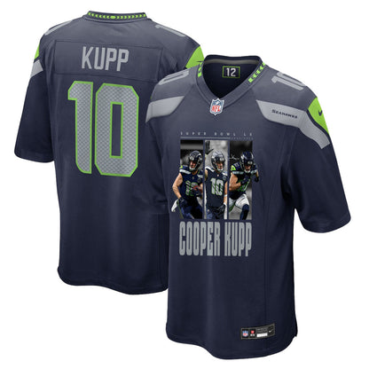 Cooper Kupp 10 Seattle Seahawks Super Bowl LX Electric Run Threat Jersey – Navy