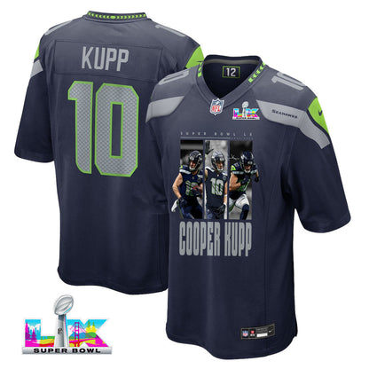 Cooper Kupp 10 Seattle Seahawks Super Bowl LX Electric Run Threat Jersey – Navy