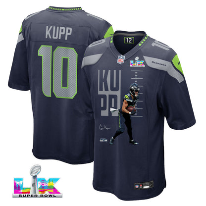 Cooper Kupp 10 Seattle Seahawks Super Bowl LX Breakaway Speed Jersey – Navy
