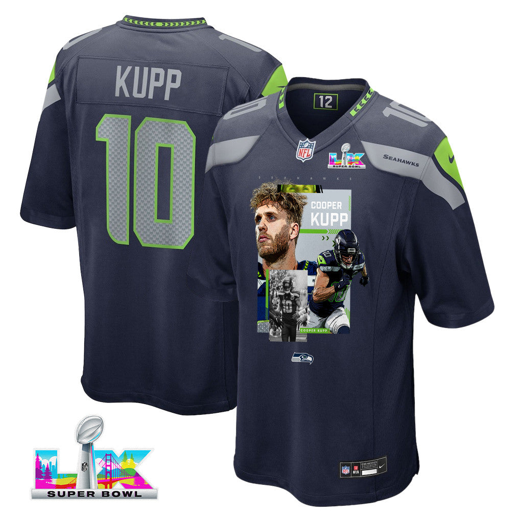 Cooper Kupp 10 Seattle Seahawks Super Bowl LX Power & Precision Jersey – Navy