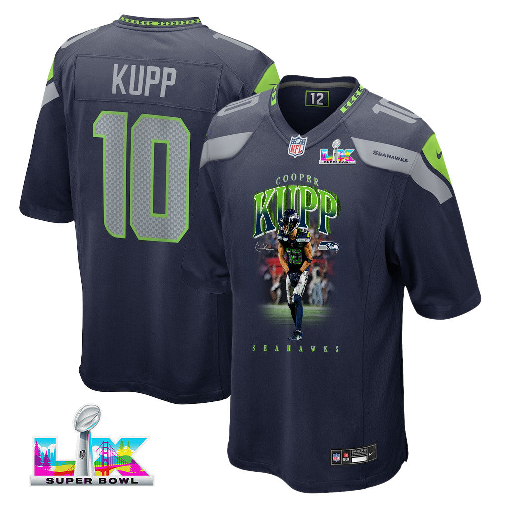 Cooper Kupp 10 Seattle Seahawks Super Bowl LX Backfield Beast Jersey – Navy
