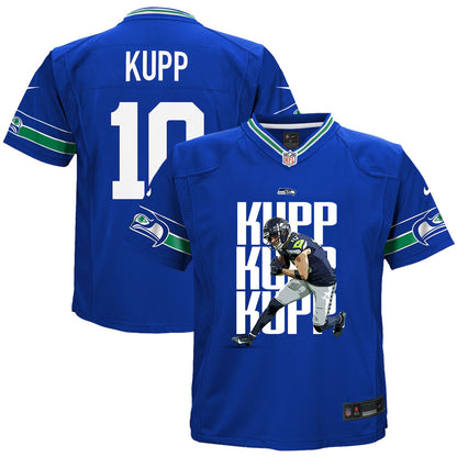 Cooper Kupp 10 Seattle Seahawks Super Bowl LX Offensive Powerhouse YOUTH Game Jersey– Royal Blue