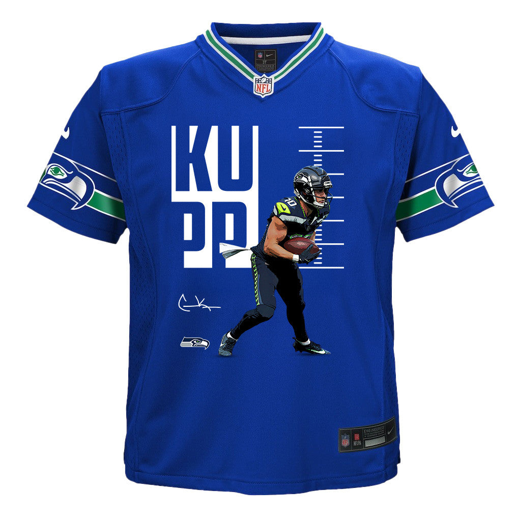 Cooper Kupp 10 Seattle Seahawks Super Bowl LX Game-Breaking Star YOUTH Game Jersey– Royal Blue