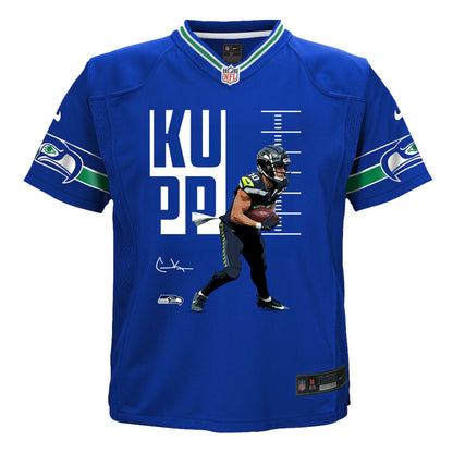 Cooper Kupp 10 Seattle Seahawks Super Bowl LX Game-Breaking Star YOUTH Game Jersey– Royal Blue