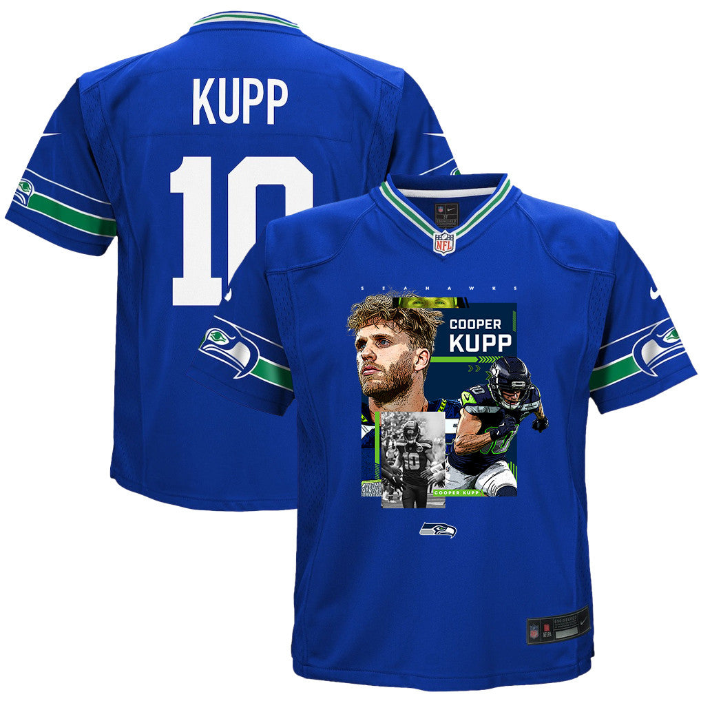 Cooper Kupp 10 Seattle Seahawks Super Bowl LX Dominant Playmaker YOUTH Game Jersey – Royal Blue