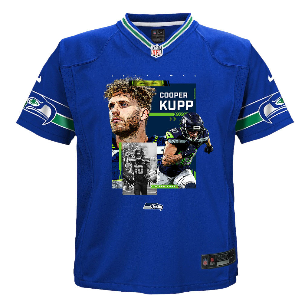 Cooper Kupp 10 Seattle Seahawks Super Bowl LX Dominant Playmaker YOUTH Game Jersey – Royal Blue