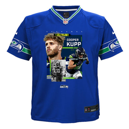 Cooper Kupp 10 Seattle Seahawks Super Bowl LX Dominant Playmaker YOUTH Game Jersey – Royal Blue