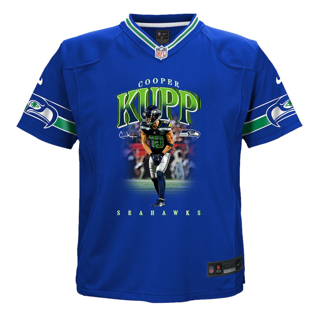 Cooper Kupp 10 Seattle Seahawks Super Bowl LX High-Impact Performer YOUTH Jersey – Royal Blue