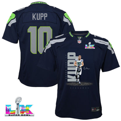 Cooper Kupp 10 Seattle Seahawks Super Bowl LX High-Impact Performer YOUTH Game Jersey– Navy