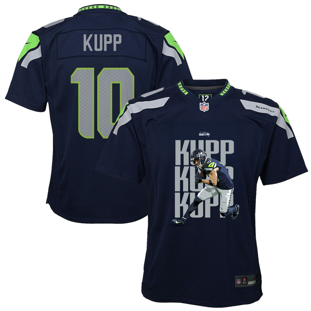 Cooper Kupp 10 Seattle Seahawks Super Bowl LX Offensive Powerhouse YOUTH Game Jersey– Navy