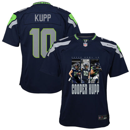Cooper Kupp 10 Seattle Seahawks Super Bowl LX Championship-Ready YOUTH Game Jersey– Navy