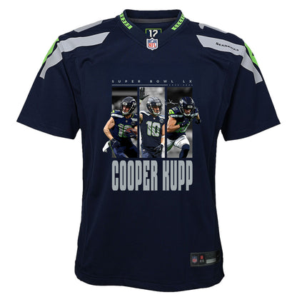 Cooper Kupp 10 Seattle Seahawks Super Bowl LX Championship-Ready YOUTH Game Jersey– Navy
