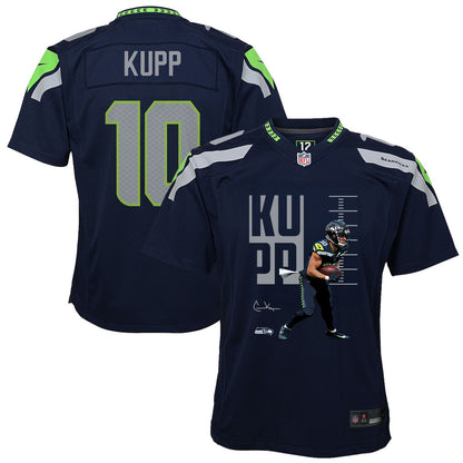 Cooper Kupp 10 Seattle Seahawks Super Bowl LX Game-Breaking Star YOUTH Game Jersey– Navy