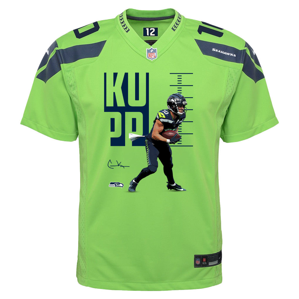 Cooper Kupp 10 Seattle Seahawks Super Bowl LX Game-Breaking Star YOUTH Game Jersey– Green
