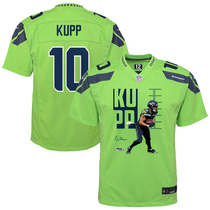 Cooper Kupp 10 Seattle Seahawks Super Bowl LX Game-Breaking Star YOUTH Game Jersey– Green