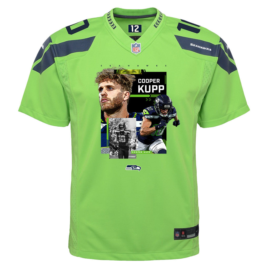 Cooper Kupp 10 Seattle Seahawks Super Bowl LX Dominant Playmaker YOUTH Game Jersey – Green
