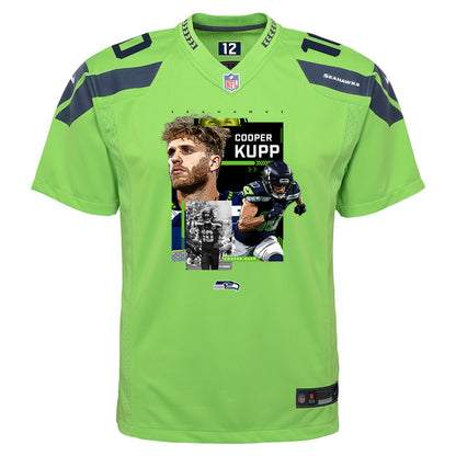 Cooper Kupp 10 Seattle Seahawks Super Bowl LX Dominant Playmaker YOUTH Game Jersey – Green